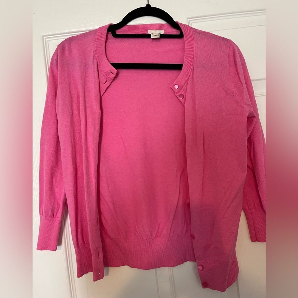 Pink J. Crew Cardigan, Size Small.